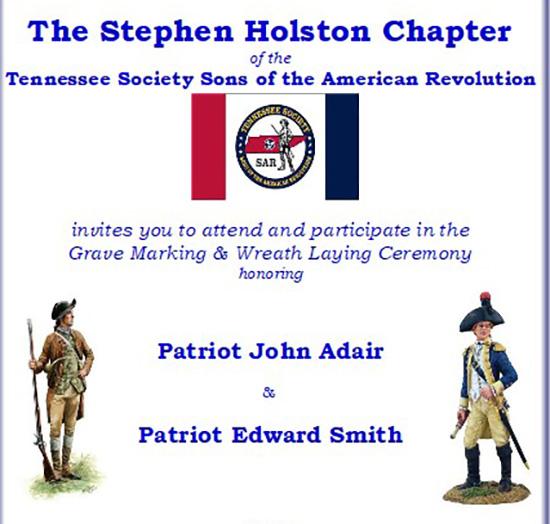 Knox to honor patriots John Adair, Edward Smith